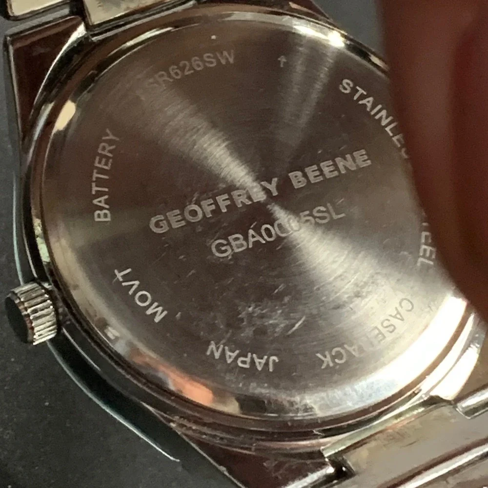 Geoffrey Beene Mens Diamond‎ Dial Blue Face Stainless Steel Watch GBA0005SL
